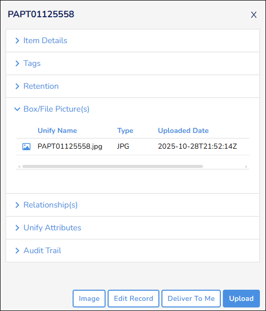 Record Details Box File Pictures Section Record Details Box File Pictures Section